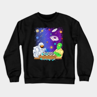 Astronaut Play Chess Crewneck Sweatshirt